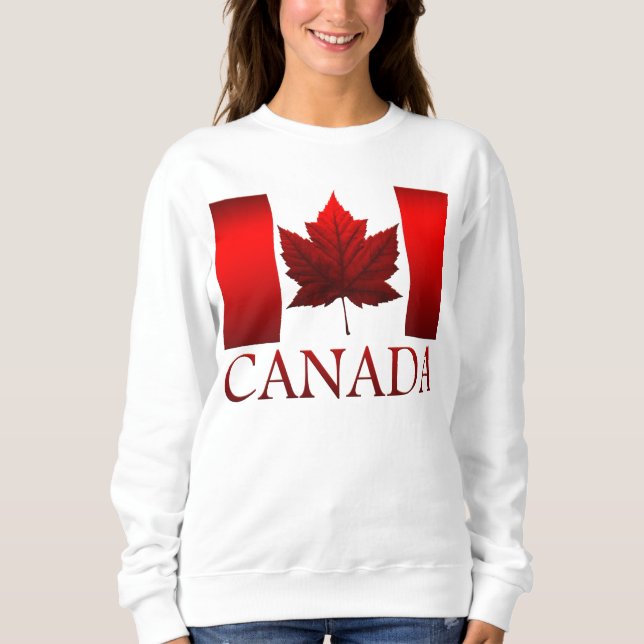 Canada Sweatshirt Women's Canada Flag Shirt Custom (Front)