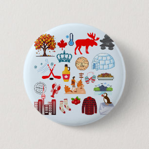 Canada Symbols 6 Cm Round Badge
