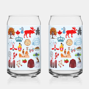 Canada Symbols Can Glass