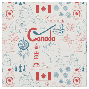 Canada   Symbols Pattern Fabric