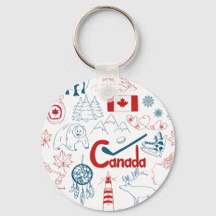 Canada   Symbols Pattern Key Ring