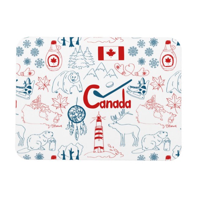 Canada | Symbols Pattern Magnet (Horizontal)