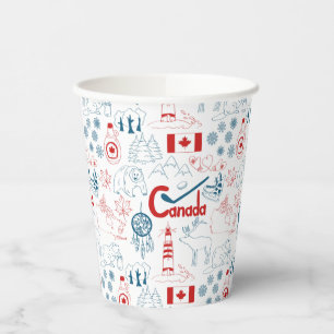 Canada   Symbols Pattern Paper Cups