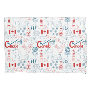 Canada Symbols Pattern Pillowcase