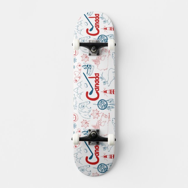 Canada | Symbols Pattern Skateboard (Front)