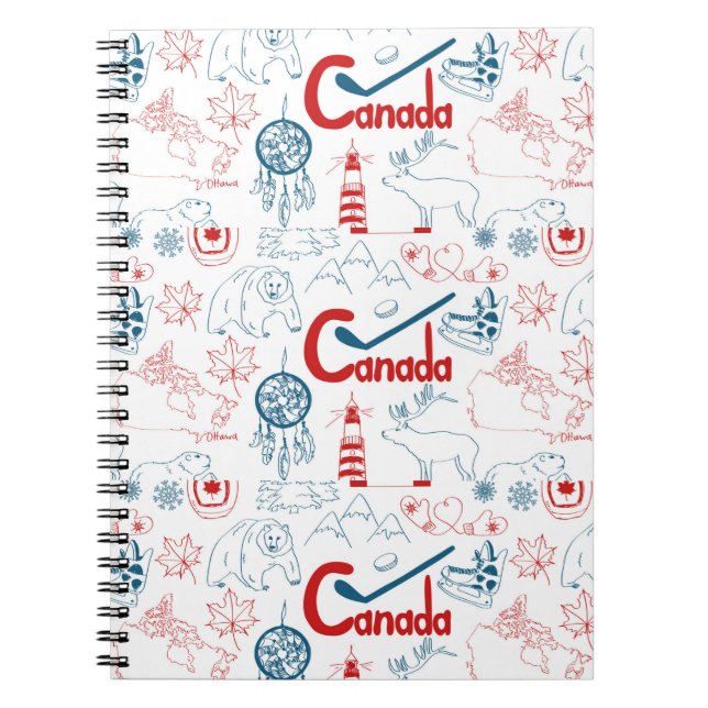 Canada | Symbols Pattern Spiral Notebook (Front)