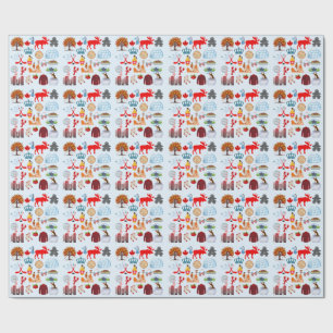 Canada Symbols Wrapping Paper