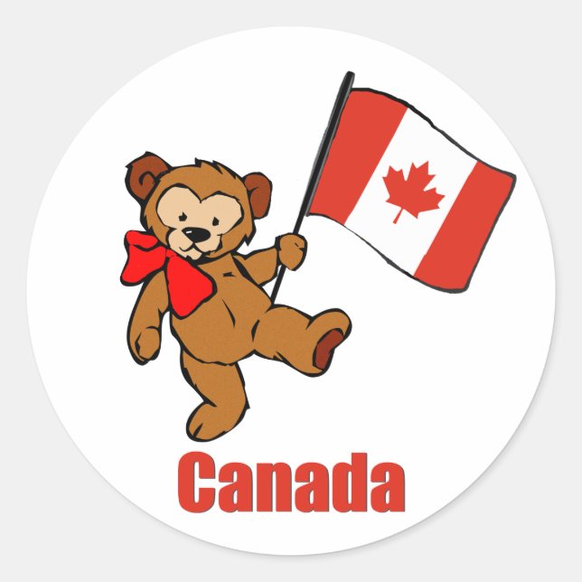 Canada Teddy Bear Sticker (Front)