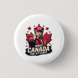 Canada the 51st State Trump Canadian 3 Cm Round Badge