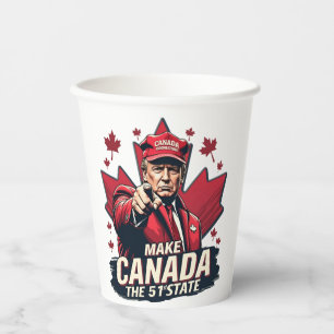 Canada the 51st State Trump Canadian  Paper Cups