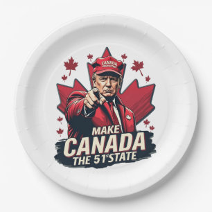 Canada the 51st State Trump Canadian Paper Plate