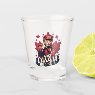 Canada the 51st State Trump Canadian  Shot Glass