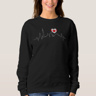 Canada Toronto Skyline Heartbeat Canadian Flag Her Sweatshirt