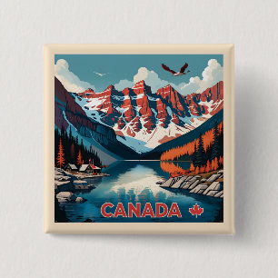 Canada Travel Poster 15 Cm Square Badge