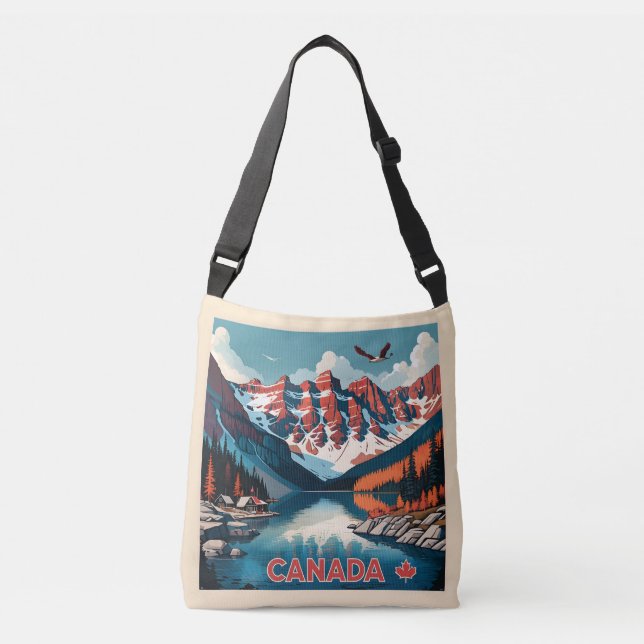 Canada Travel Poster Crossbody Bag (Front)