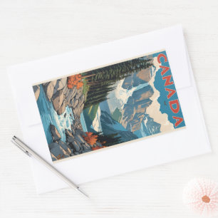 Canada Travel Poster Rectangular Sticker