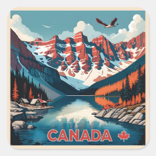 Canada Travel Poster Square Sticker