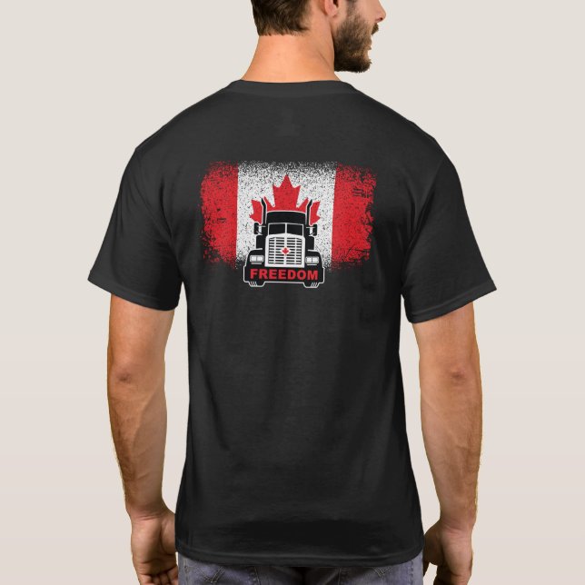 Canada Trucker Freedom Convoy 2022 T-Shirt (Back)