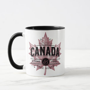 Canada True North Strong and Free Maple Leaf Mug