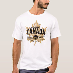 Canada True North Strong and Free Maple Leaf T-Shirt
