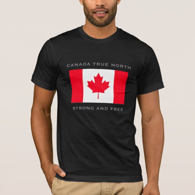 Canada True North Strong And Free. Tri-Blend Shirt (Front)