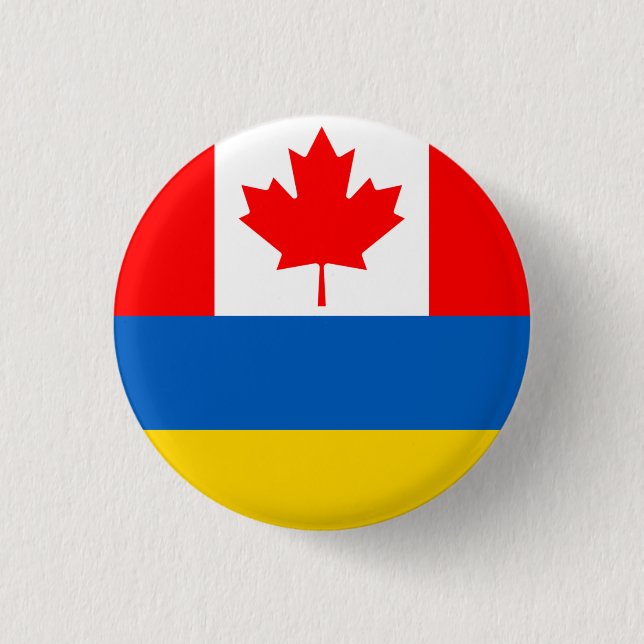 Canada Ukraine 3 Cm Round Badge (Front)