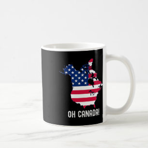 Canada Usa 51st State Map American Flag Usa Oh Can Coffee Mug