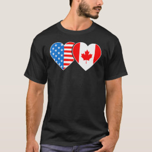 Canada Usa Flag Heart Canadian Americans Love Men T-Shirt