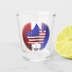 Canada USA Glasses US Canada Souvenir Shot Glass