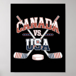 Canada Usa Ice Hockey Game Canadian American Sport Poster