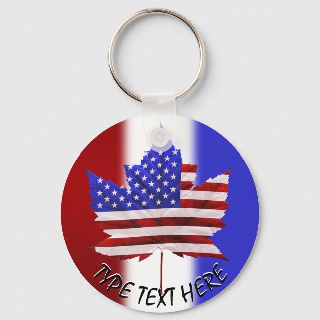 Canada USA Keychain US / Canada Souvenir Keychains (Front)
