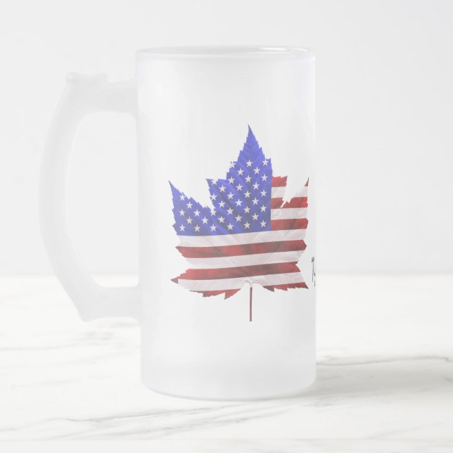 Canada USA Mugs US / Canada Souvenir Beer Glasses (Left)