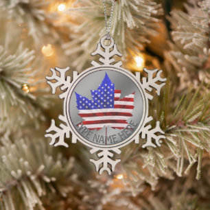 Canada USA Ornament US Canada Christmas Ornament