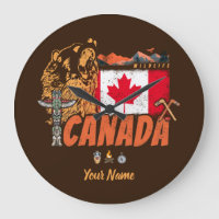Canada vintage flag and grizzly bear souvenir