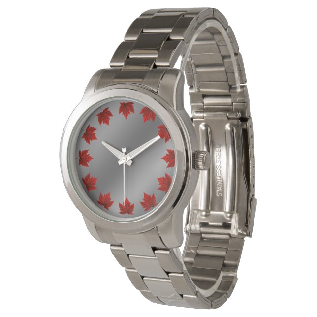 Canada Watch Canada Maple Leaf Souvenir Wristwatch (Angled)