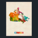Canada Watercolor Map Poster<br><div class="desc">A watercolor map of Canada</div>