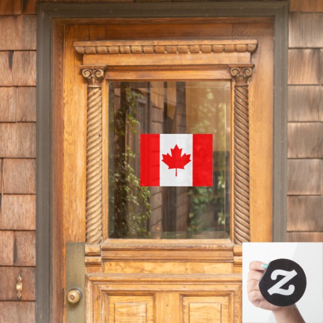 Canada Window Sign, Cling, Canadian Flag (Home Door)