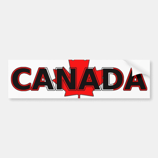 Canada with Leaf Bumper Sticker (Front)