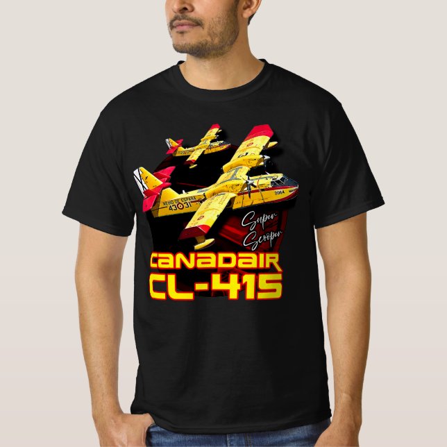 Canadair cl-415 Super Scooper firebomber Aircraft T-Shirt (Front)