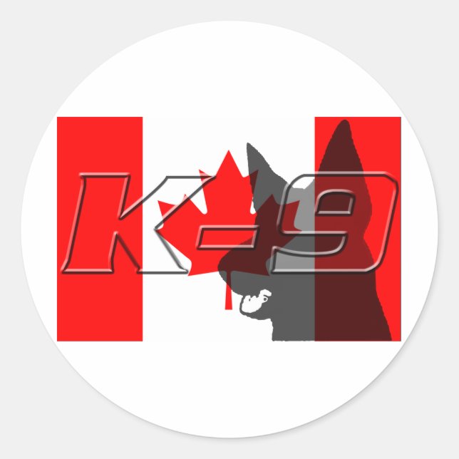CanadaK9 Classic Round Sticker (Front)