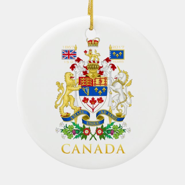 Canada's 150th Birthday Celebration Commemorative Ceramic Tree Decoration (Back)
