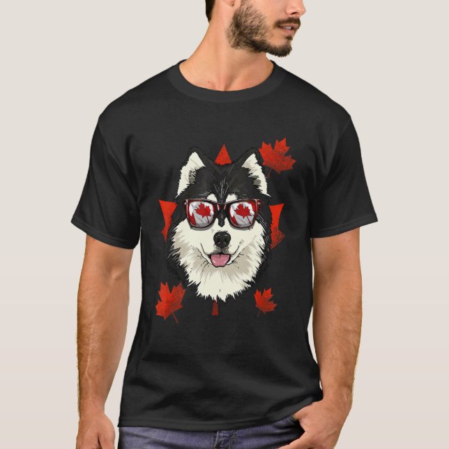 Canadian Alaskan Malamute Maple Tree Leaf Canada F T-Shirt (Front)