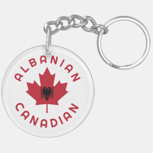 Canadian Albanian Roots Key Ring