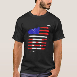 Canadian America Flag USA US Canada T-Shirt