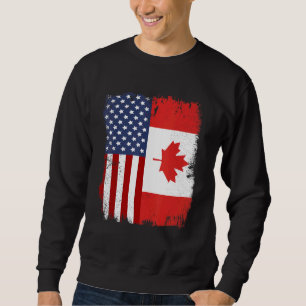 Canadian American Flag Patriotic Pride America Ca Sweatshirt