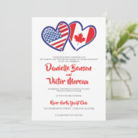 Canadian American Heart Flags Wedding
