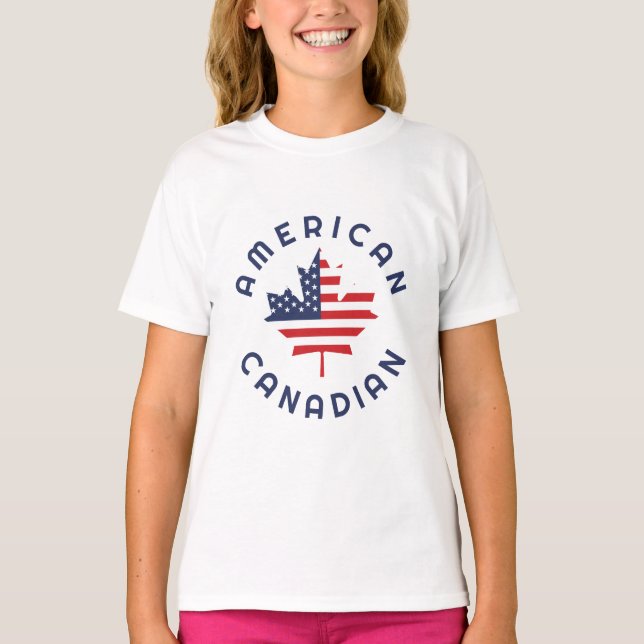 Canadian American  Roots  T-Shirt (Front)