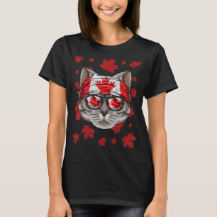 Canadian American Shorthair Patriotic Canada Flag T-Shirt