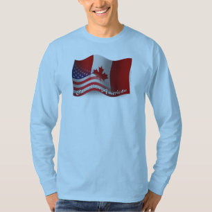 Canadian-American Waving Flag T-Shirt