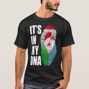 Canadian And Djiboutian Mix DNA Flag Heritage T-Shirt